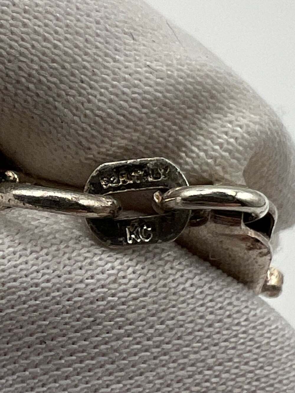KC Italy 925 Sterling Silver Beaded Mesh Bracelet 7 Inch - Picture 6 of 11